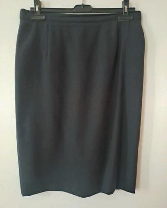 Gonna Midi Vintage Lana Made in Italy XXL Nera 