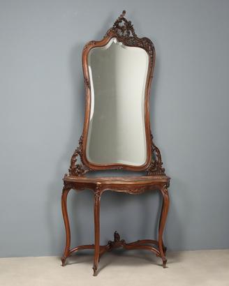 Consolle con Specchio in Mogano - Fine XIX Secolo