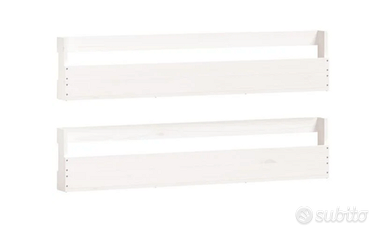 Scarpiere a Parete 2pz Bianco 110x9x23cm Legno