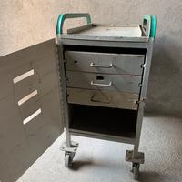 Carrello Indistriale Ferro Anni ‘70 Ruote Cassetti