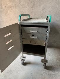 Carrello Indistriale Ferro Anni ‘70 Ruote Cassetti