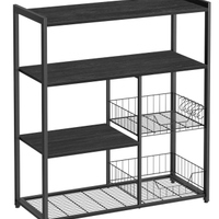 VASAGLE Scaffale per Microonde con 2 Cesti in Rete