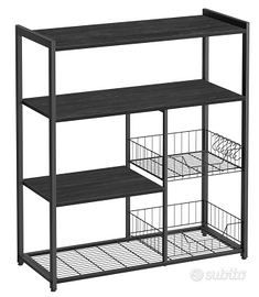 VASAGLE Scaffale per Microonde con 2 Cesti in Rete