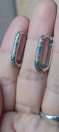 orecchini rettangolare in argento sterling s925 