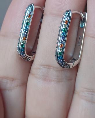 orecchini rettangolare in argento sterling s925 