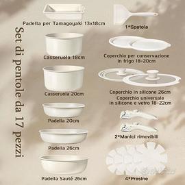 Set 6 pentole e accessori  Gipp antiaderenti NUOVO
