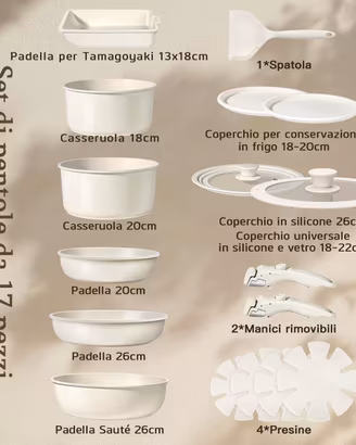 Set 6 pentole e accessori  Gipp antiaderenti NUOVO