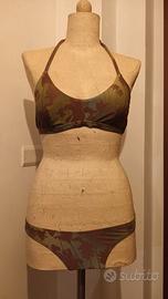 Costume mare donna bikini militare palme