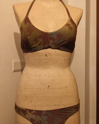 Costume mare donna bikini militare palme
