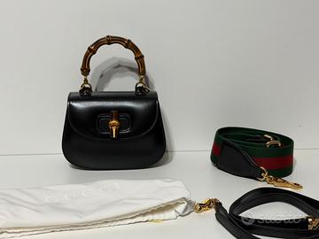 Borsa Gucci Bamboo mini 1947  in pelle nera
