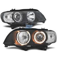FARI BMW X5 E53 99-03 ANGEL EYES FONDO NERO ANELLO