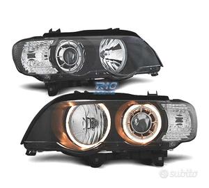 FARI BMW X5 E53 99-03 ANGEL EYES FONDO NERO ANELLO