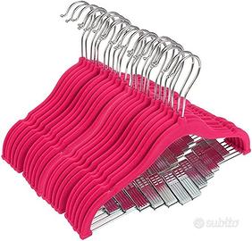 144 grucce appendiabiti fucsia velluto con pinze