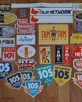 Adesivi radio vintage anni '90 e primi 2000