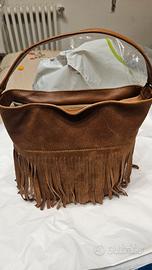 Borsa donna in camoscio e pelle Sara