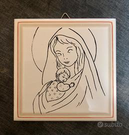 Piastrella Ceramica Mamma e Bambino