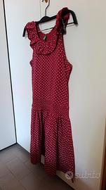 Vestitino rosso a pois bianchi morbido 