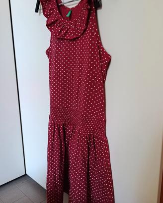 Vestitino rosso a pois bianchi morbido 