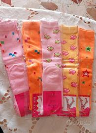SET 5 Paia Calze Lunghe da Ragazza Tg Unica 