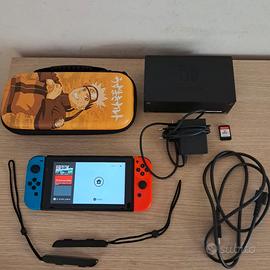 Nintendo Switch V2 Blu e Rossa Completa+Sd+gioco
