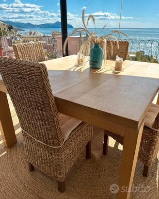 Tavolo in teak in legno massello quadrato 130 cm