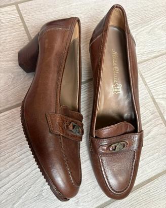 Mocassini Miss Clair vera pelle num. 36 marroni