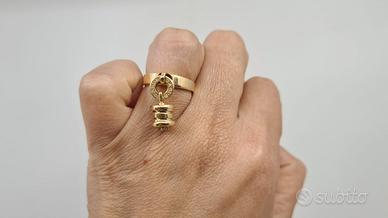 Anello Bulgari in Oro 18 kt con Pendente Diamante