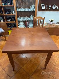 tavolo a libro in vero legno 1x1/1x2m