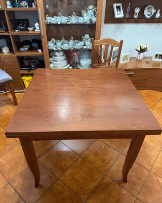 tavolo a libro in vero legno 1x1/1x2m