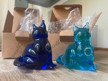 V. Nason Murano - Coppia gatti un vetro artistico