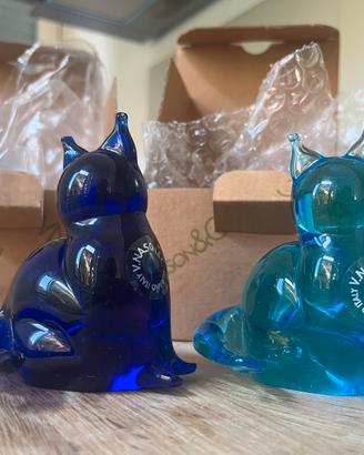 V. Nason Murano - Coppia gatti un vetro artistico