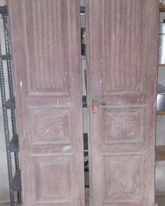 COPPIA ANTICHE PORTE CASCINA PIEMONTESE ANNI 30/40