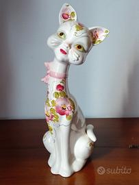 Gatto vintage in ceramica, modernariato, anni '60