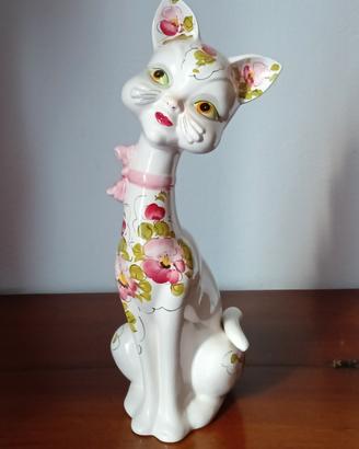 Gatto vintage in ceramica, modernariato, anni '60