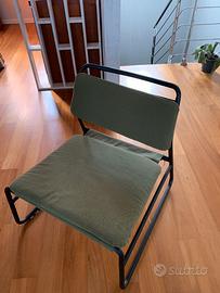 sedia sdraio verde/nera cameretta