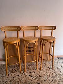 3 sgabelli paglia di vienna