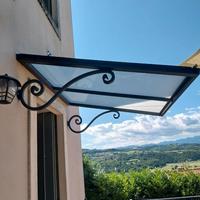 Pensilina - Tettoia da esterno - acciaio e vetro