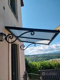 Pensilina - Tettoia da esterno - acciaio e vetro