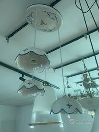 Lampadario a tre luci  a campanella