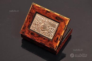 Portagioie in radica e argento