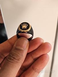 anello in acciaio Rolex 