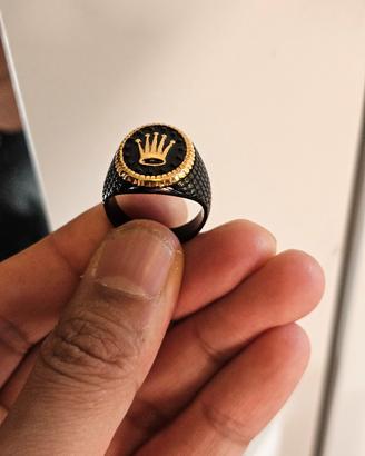 anello in acciaio Rolex 