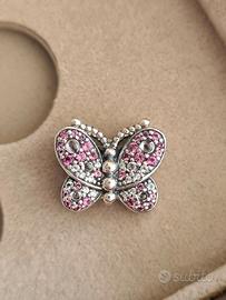 PANDORA Charm Farfalla Rosa Scintillante 797882NCC