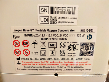 Concentratore di ossigeno con carrello