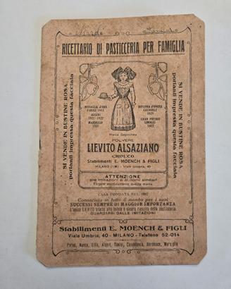 Antico ricettario Lievito Alsaziano-Moench & Figli