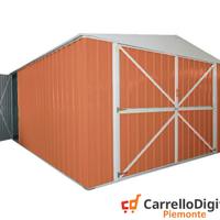 Box acciaio garage lamiera 360x600 legno chiaro