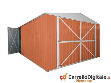 Box acciaio garage lamiera 360x600 legno chiaro