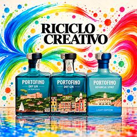 3 BOTTIGLIE VUOTE PORTOFINO GIN MODELLI DIVERSI 