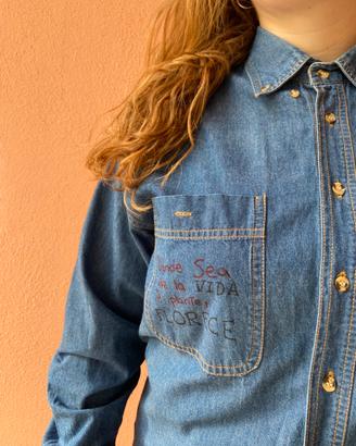 🌵 Camicia Dipinta a Mano – “Florece” ✨