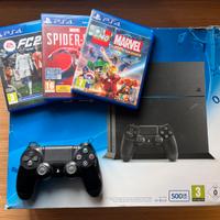 Playstation 4 con FC26, Spiderman e lego marvel